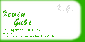 kevin gubi business card